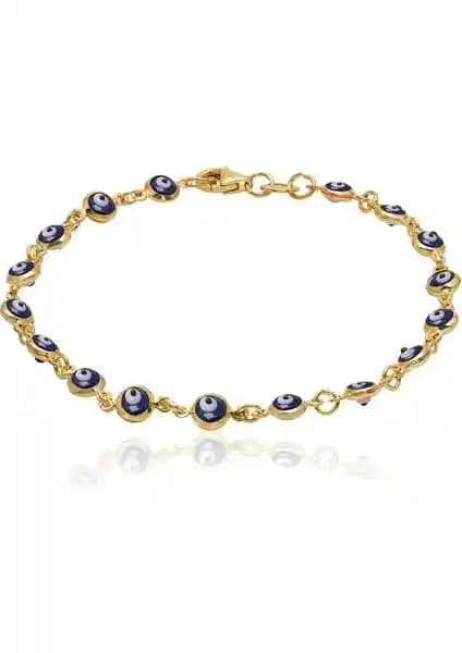 Coşar Silver Lacivert Nazar Boncuklu Altın Kaplama Sıralı Bileklik İnceleme ve Detaylar