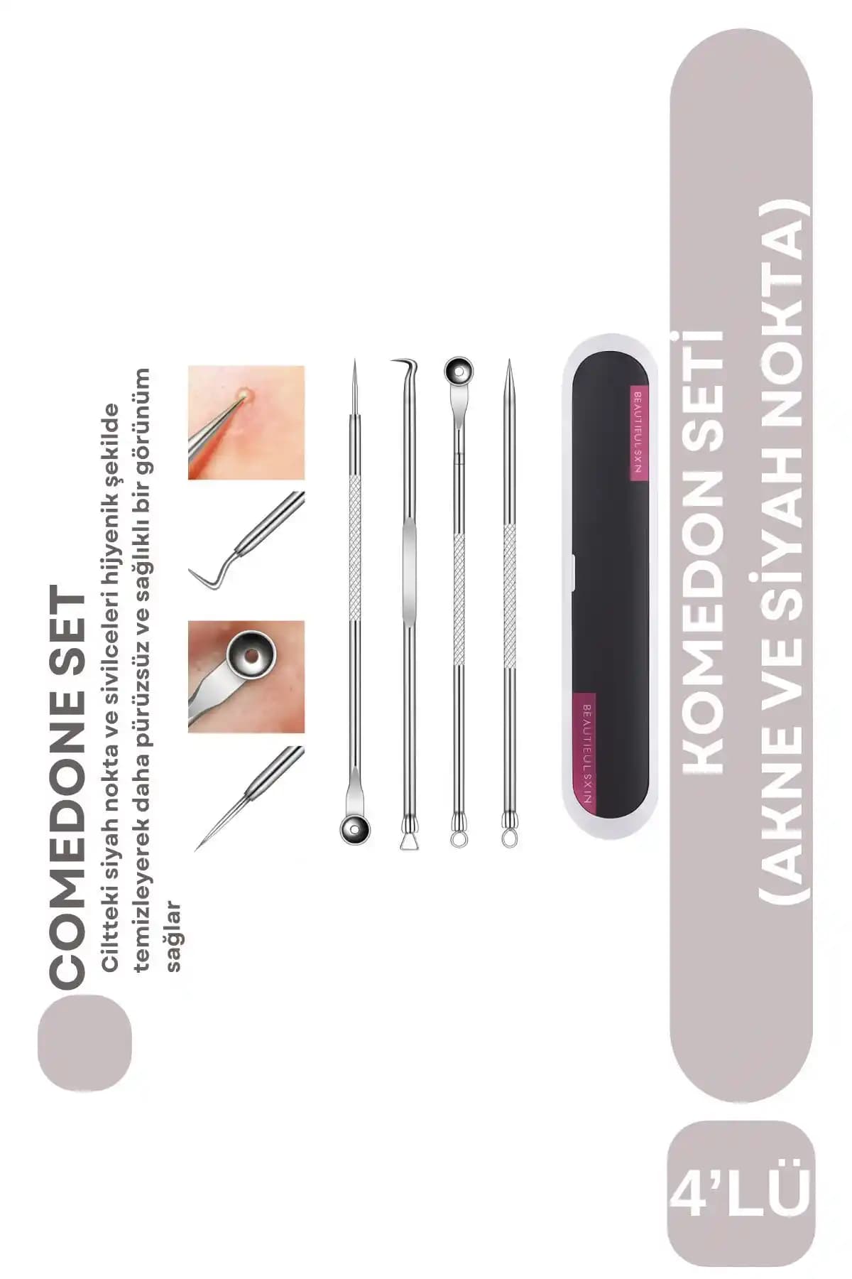 Demirhan Akne Siyah Nokta Temizleyici 4’lü Güçlü Komedon Seti Cilt Sağlığı İçin Güvenilir Çözüm