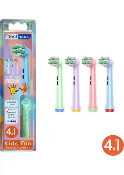 Denthauz Kids Fun Yumuşak Kıllı Çocuk Diş Fırçası Başlığı Güvenli ve Etkili Temizlik