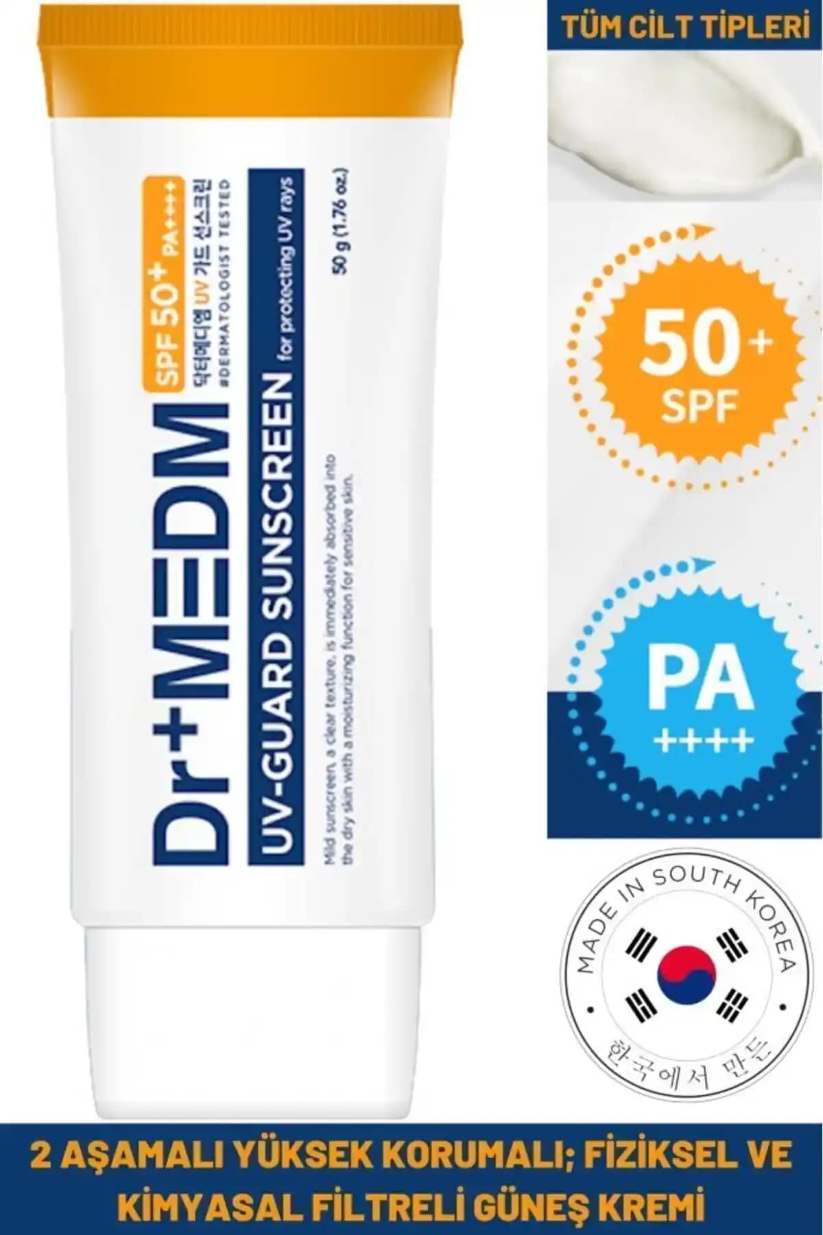 Dermal Dr+MEDM SPF50/PA++++ UV Guard Güneş Koruyucu: Yüksek Koruma ve Doğal İçeriklerle Güvenilirlik