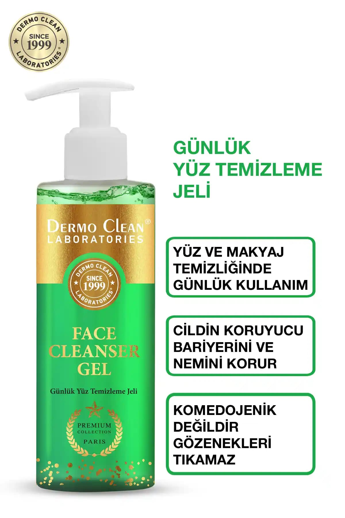 Dermo Clean Premium Collection Yüz Temizleme Jeli: Akne ve Yağlı Ciltler İçin Derinlemesine Temizlik
