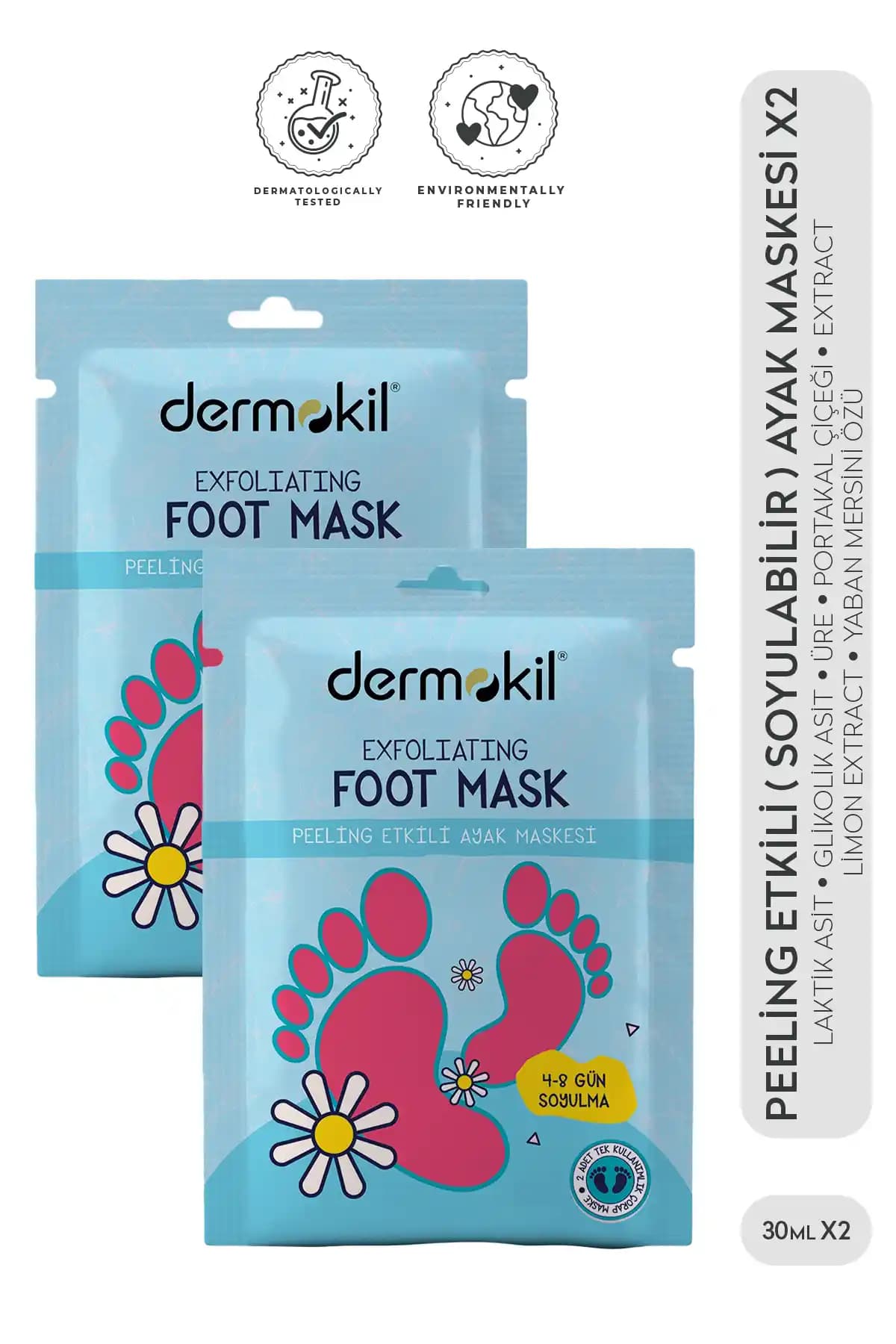 Dermokil Peeling Etkili Soyulabilir Ayak Maskesi ile Pürüzsüz ve Sağlıklı Ayaklar