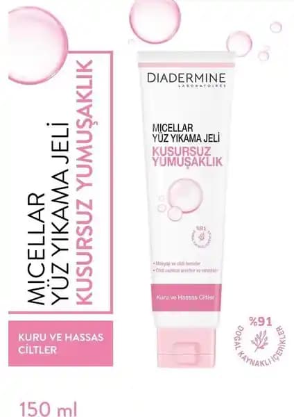 Diadermine Micellar Yüz Yıkama Jeli: Hassas Ciltler İçin Doğal ve Güvenli Temizlik Çözümü