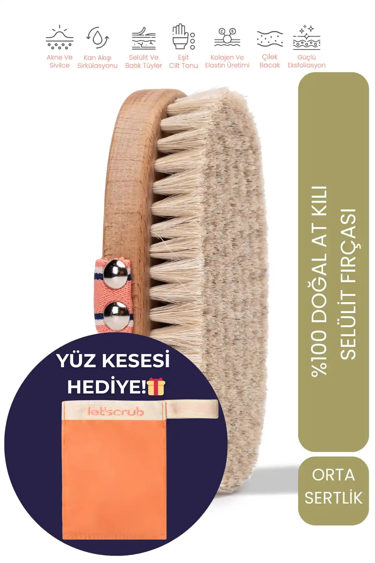 Doğal At Kılı Selülit Fırçası ile Cilt Sağlığını Destekleyen Etkili Bakım Ürünü