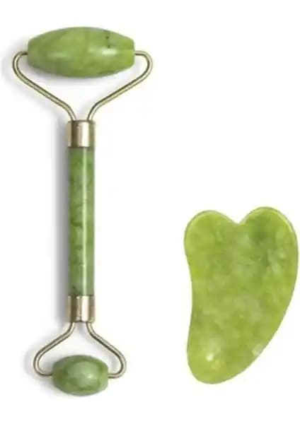 Doğal Yeşim Taşlı Cilt Bakım Seti: Faceroller ve Gua Sha ile Yenilikçi Yüz Bakımı