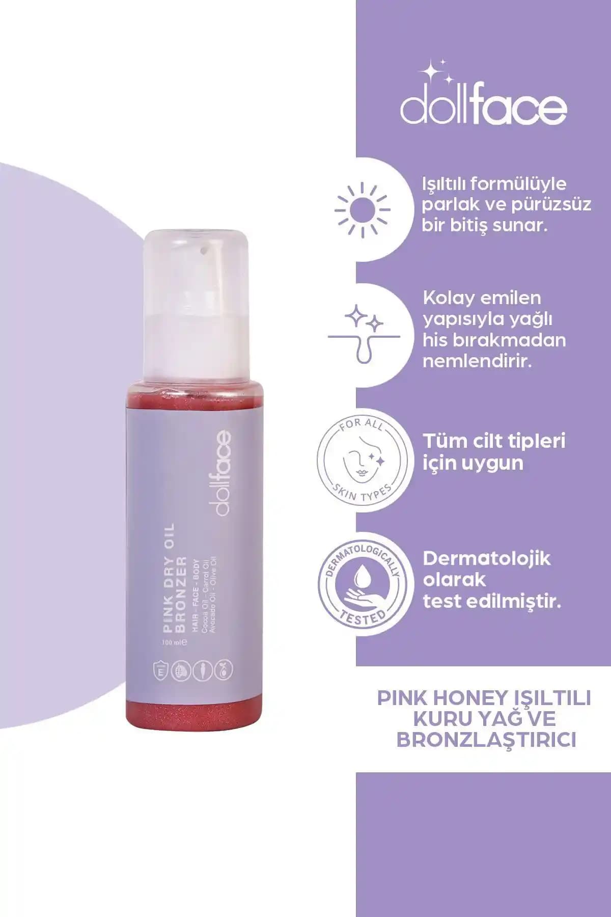 Dollface Pink Honey Işıltılı Kuru Yağ ve Bronzlaştırıcı Ürün Özellikleri ve Kullanım Rehberi