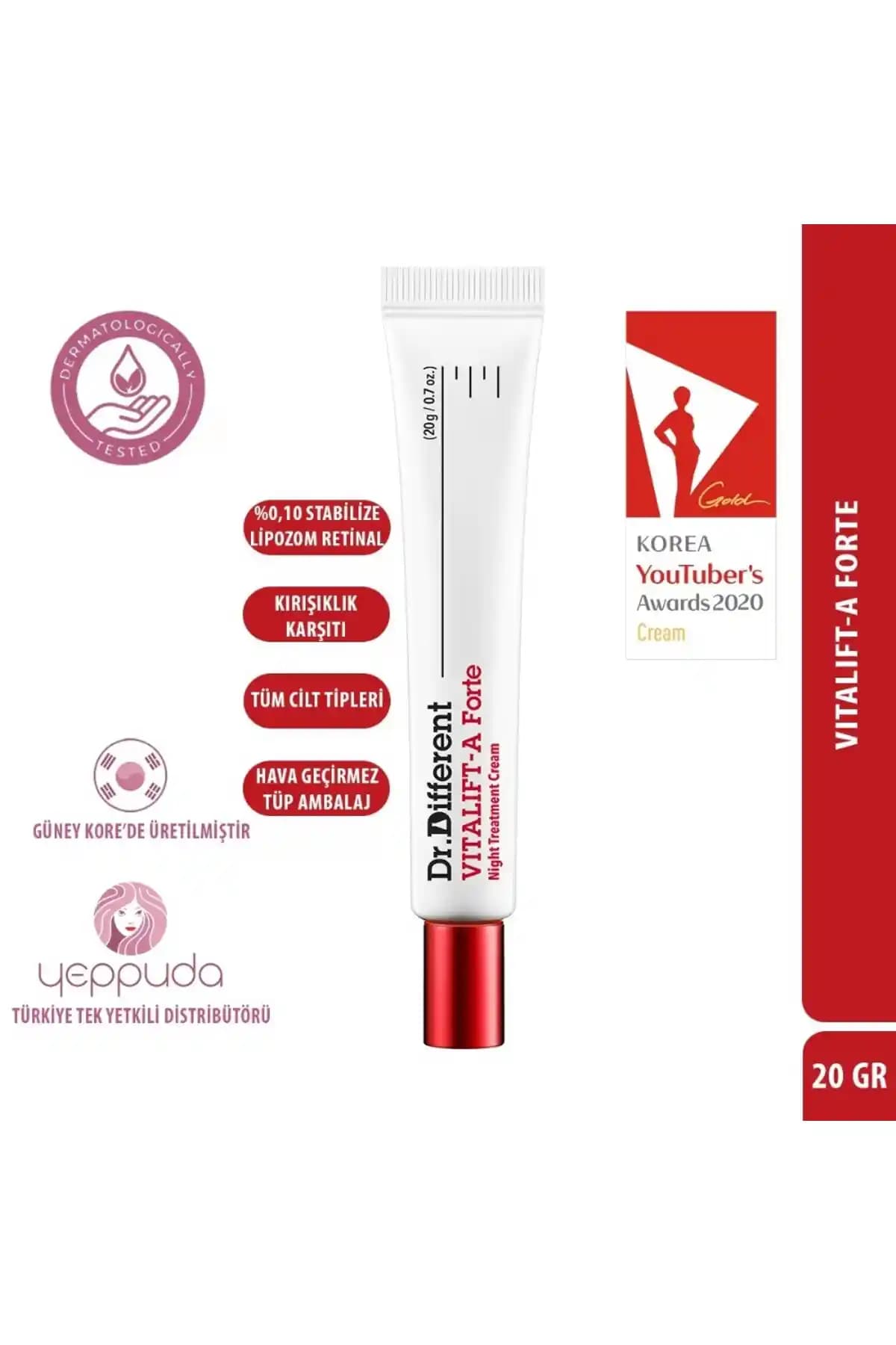 Dr.Different Vitalift-A Forte Yaşlanma ve Kırışıklık Karşıtı Gece Kremi Ürün İncelemesi