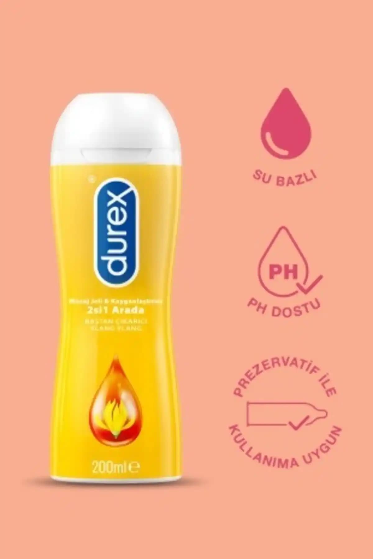 Durex Play Kayganlaştırıcı ve Masaj Jeli Hassas 200 ml çift paket, çok amaçlı ve doğal içeriklerle rahatlatıcı kullanım