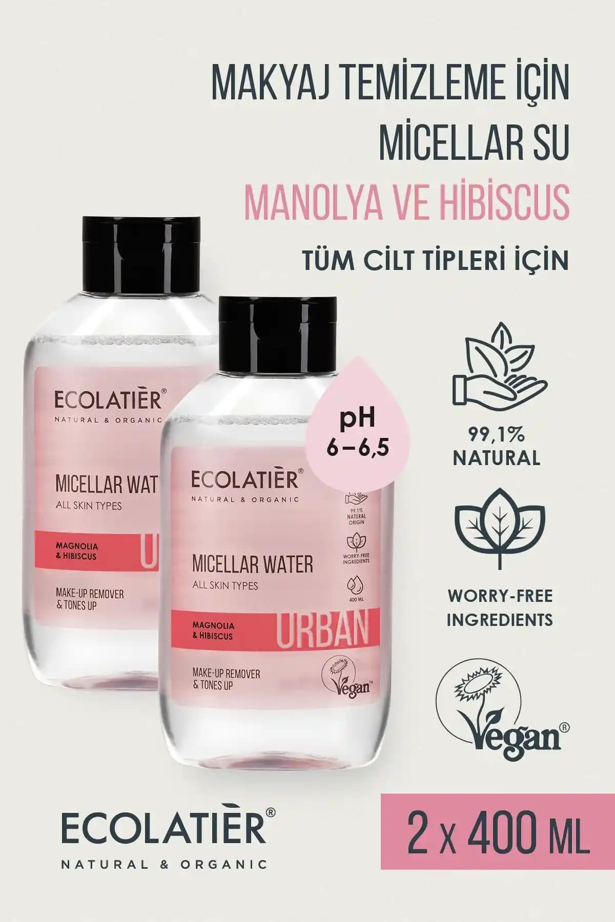 ECOLATIER Makyaj Temizleme Micellar Suyu Doğal ve Etkili Cilt Temizliği İçin Güvenilir Çözüm