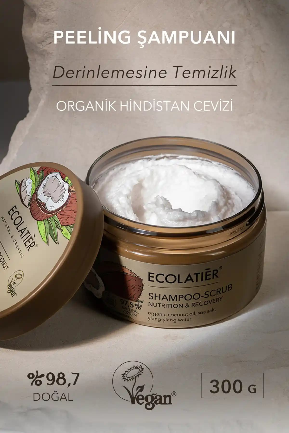 ECOLATIER Organik Hindistan Cevizi Peeling Şampuanı ile Doğal ve Sağlıklı Saç Bakımı