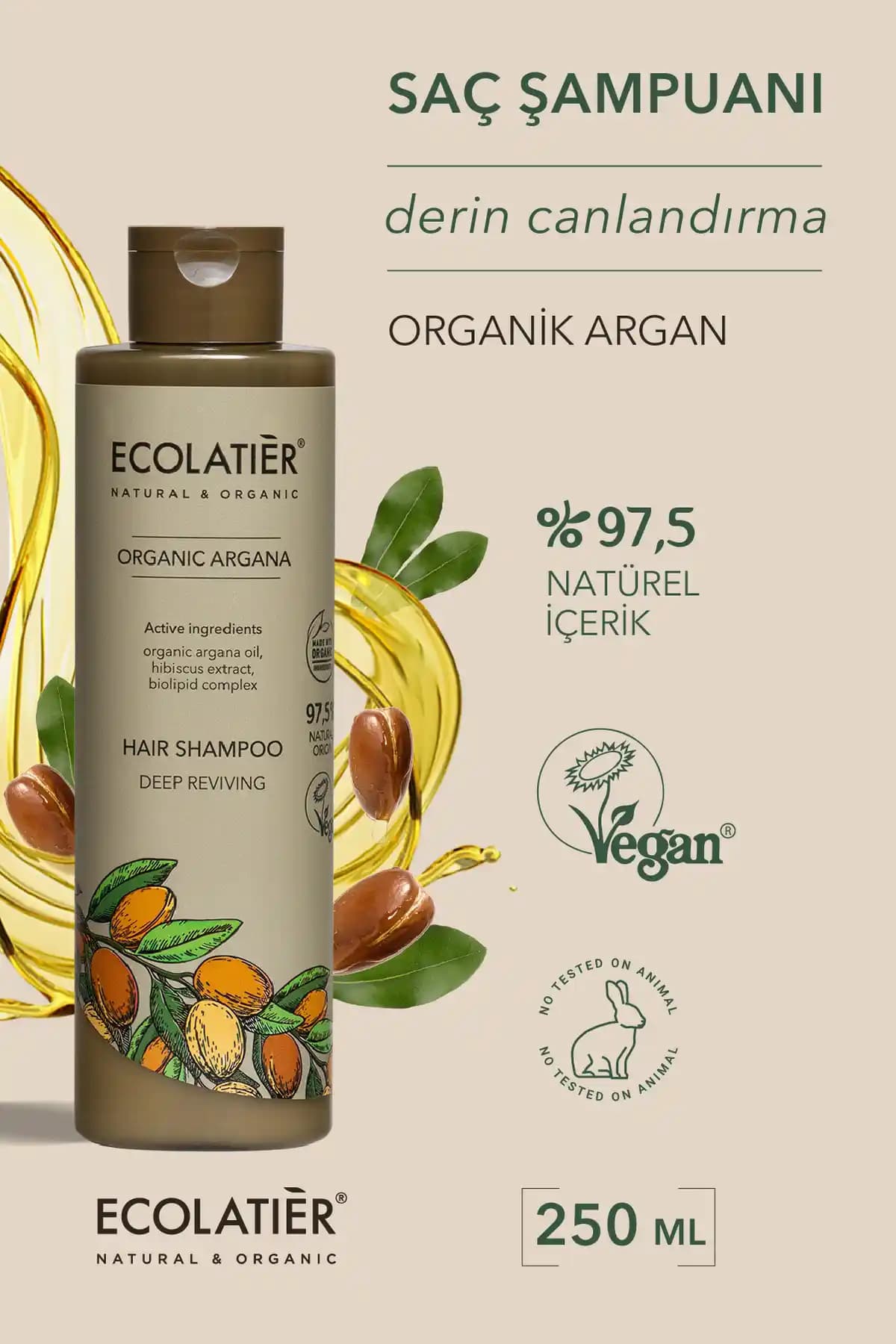 ECOLATIER Yoğun Canlandırıcı Saç Şampuanı: Doğal İçeriklerle Güçlendiren ve Hacim Kazandıran Bakım Ürünü