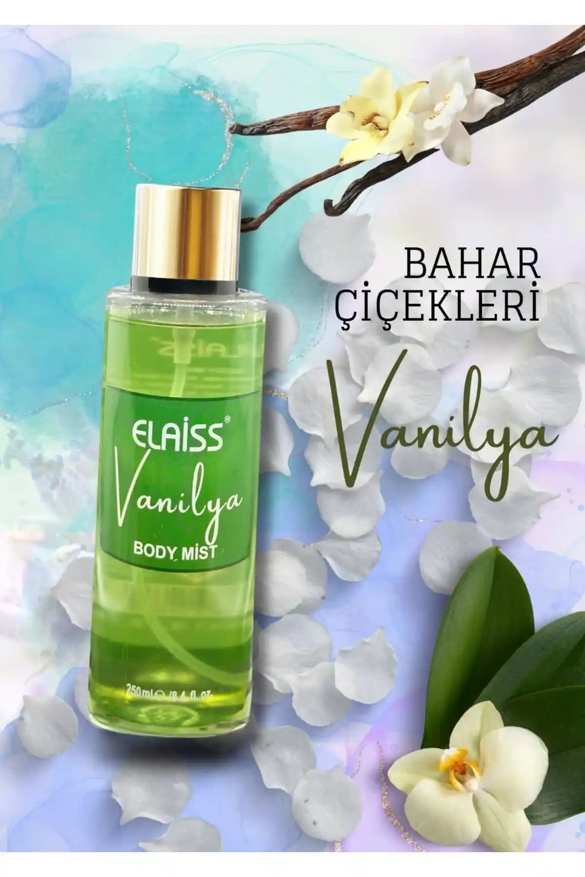 Elaiss Vanilya Body Mist: Kalıcı ve Ferahlatıcı 250 ml Vücut Spreyi