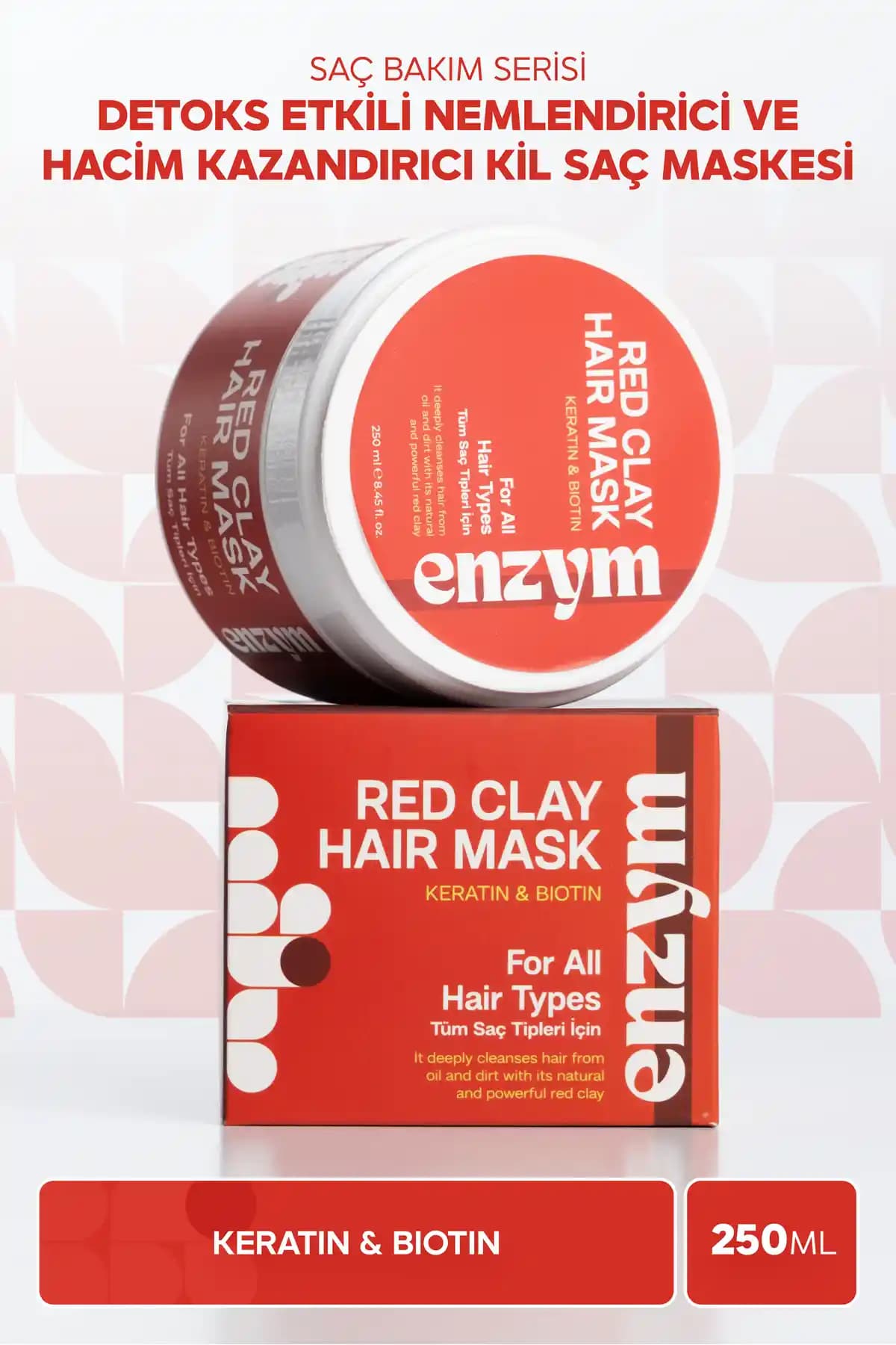 ENZYM COSMETICS Kırmızı Kil Saç Maskesi: Doğal ve Güçlü Saç Bakım Çözümü