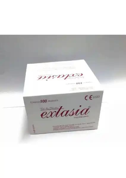 Extasia Prezervatif 100 Adet Kokusuz Doğal Latex Rezervuarlı Güvenli ve Konforlu Kullanım