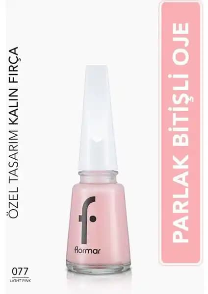 Flormar Nail Enamel Renkleri Karşılaştırması: 077 Light Pink ve 321 Red Flag