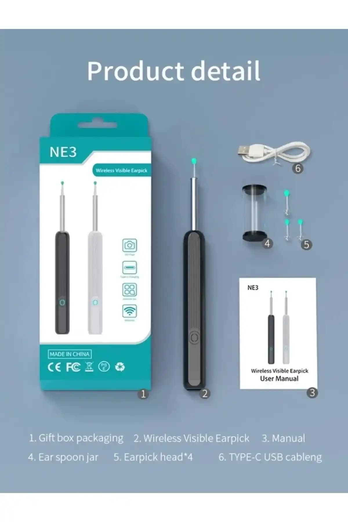 Genel Markalar Kablosuz Wi-Fi Kulak Temizleme Çubuğu: Gelişmiş Kulak Bakım Cihazı Özellikleri ve Kullanım Rehberi