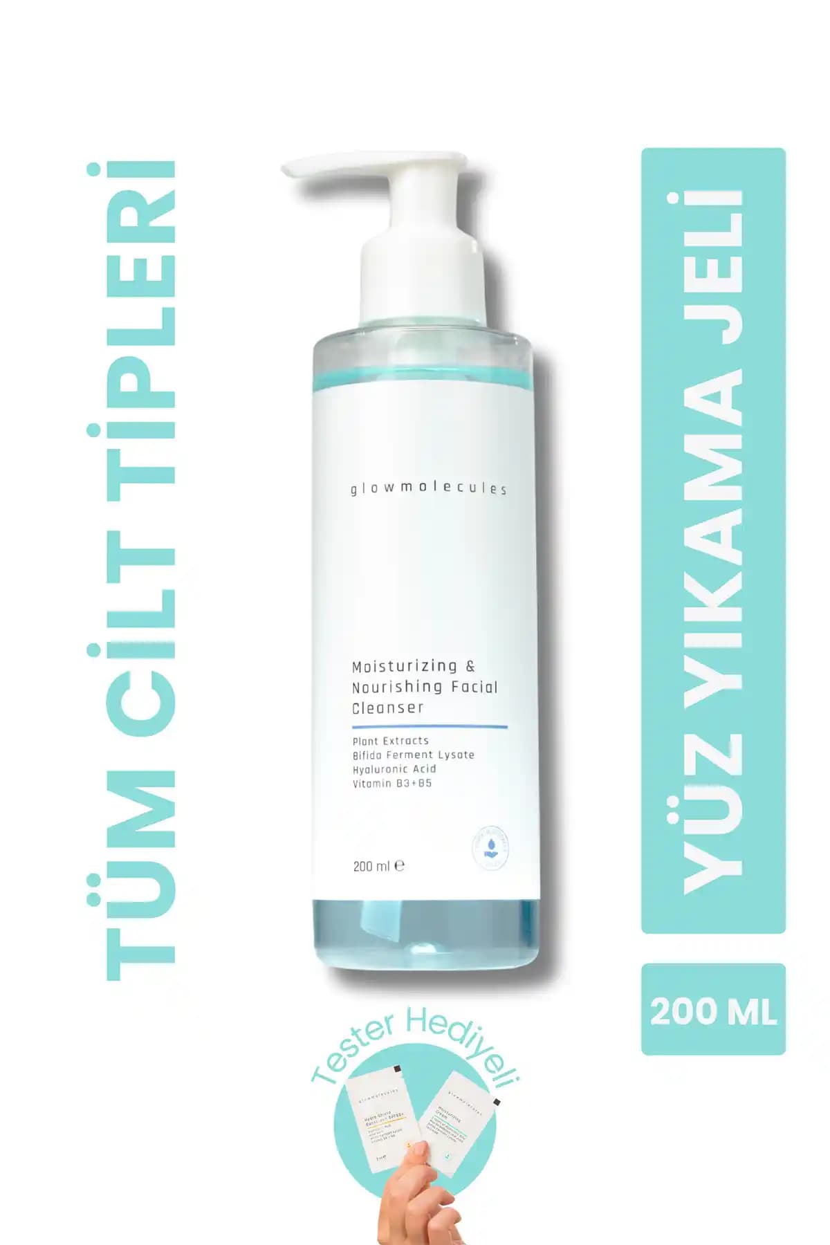 Glowmolecules Nemlendirici ve Besleyici Yüz Yıkama Jeli: Hassas ve Tüm Cilt Tipleri İçin Temizlik ve Nem Desteği