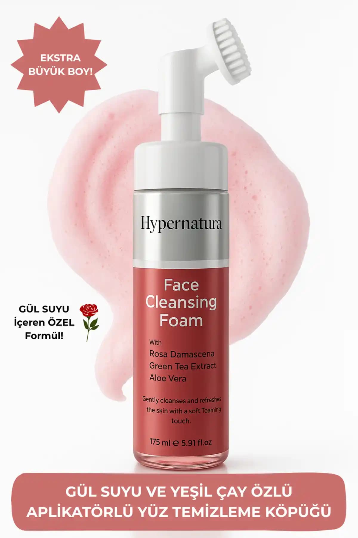 Hypernatura Büyük Boy Yüz Temizleme Köpüğü Doğal İçeriklerle Derinlemesine Temizlik ve Canlandırıcı Etki