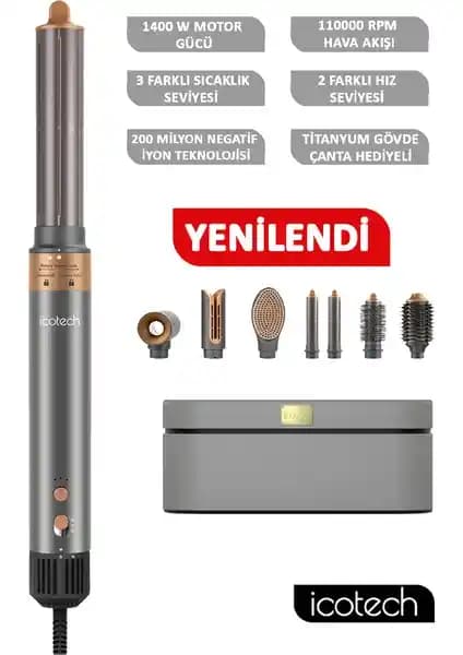 Icotech HS60 Çok Fonksiyonlu Saç Şekillendirici: Modern Tasarım ve Çok Yönlü Kullanım Özellikleri