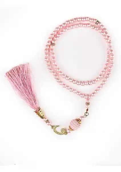 İkra Hac Tasarım İnci Pembe Tespih Estetik ve Manevi Değerleri Bir Arada Sunar