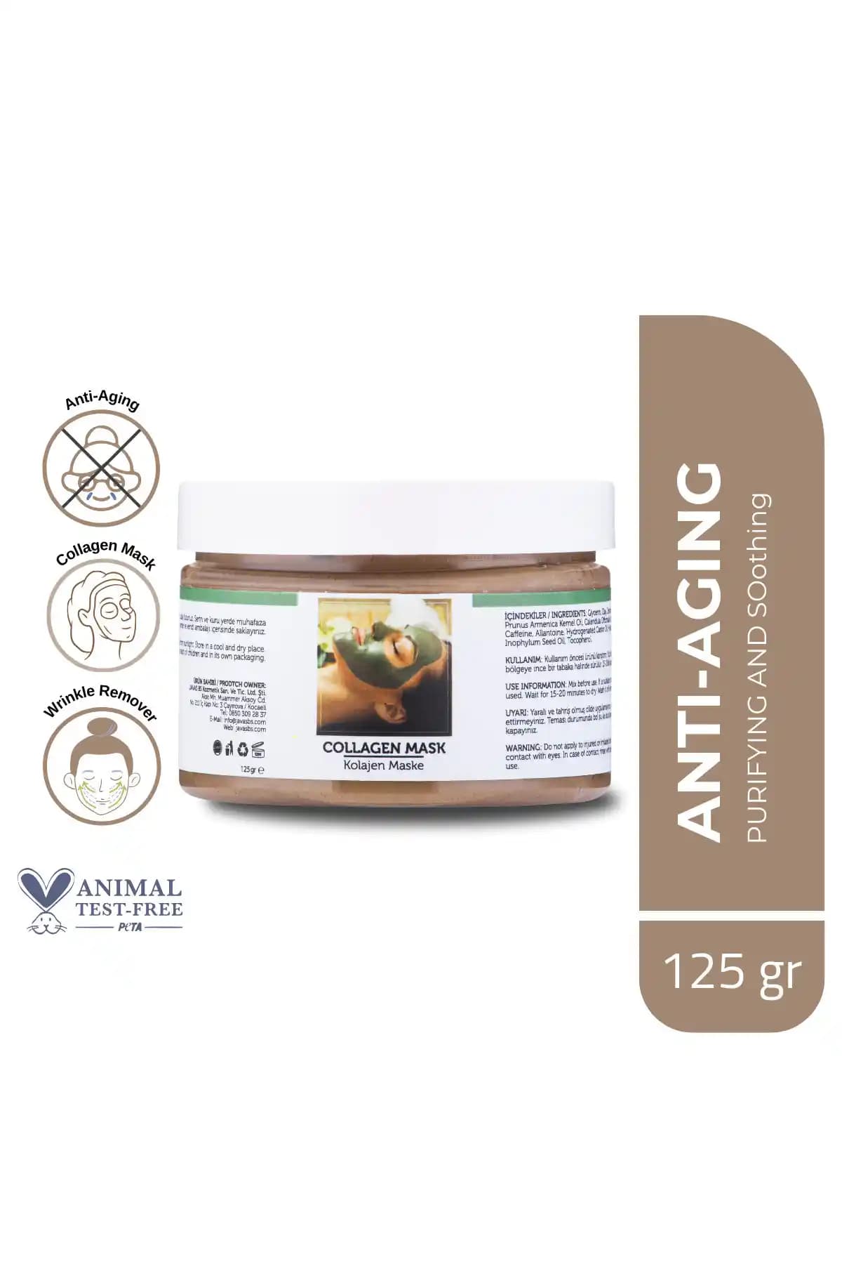 Javas BS Kolajen Yüz Maskesi Yaşlanma ve Kırışıklık Karşıtı Cilt Bakım Ürünü