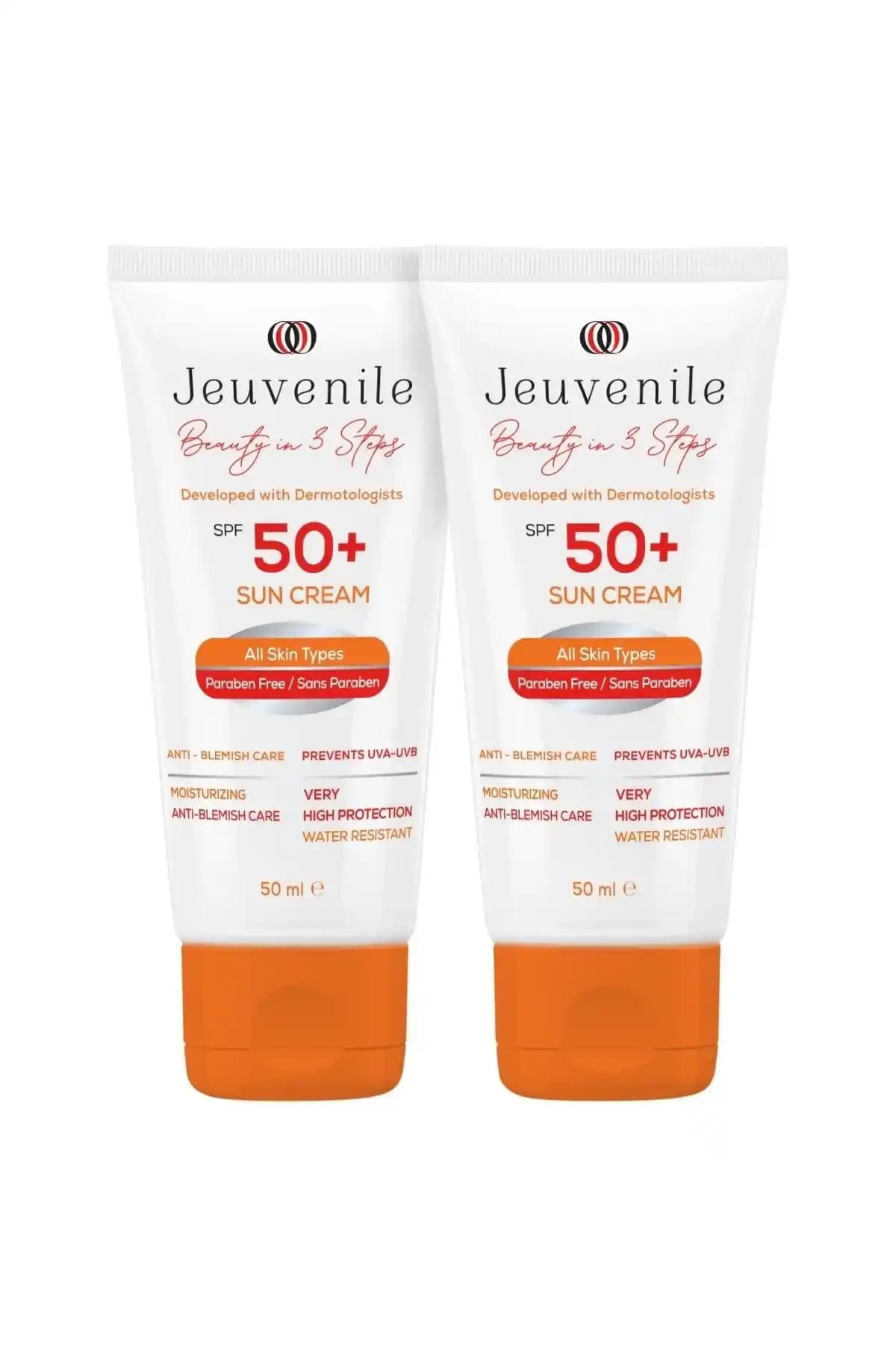 Jeuvenile 2'li SPF 50+ Güneş Kremi Seti Yüksek Koruma ve Leke Önleyici Özelliklerle