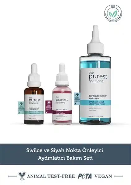 Karma Ciltler İçin Doğal ve Etkili Cilt Bakım Seti - Gözenekleri Sıkılaştırıcı ve Ton Dengeleyici