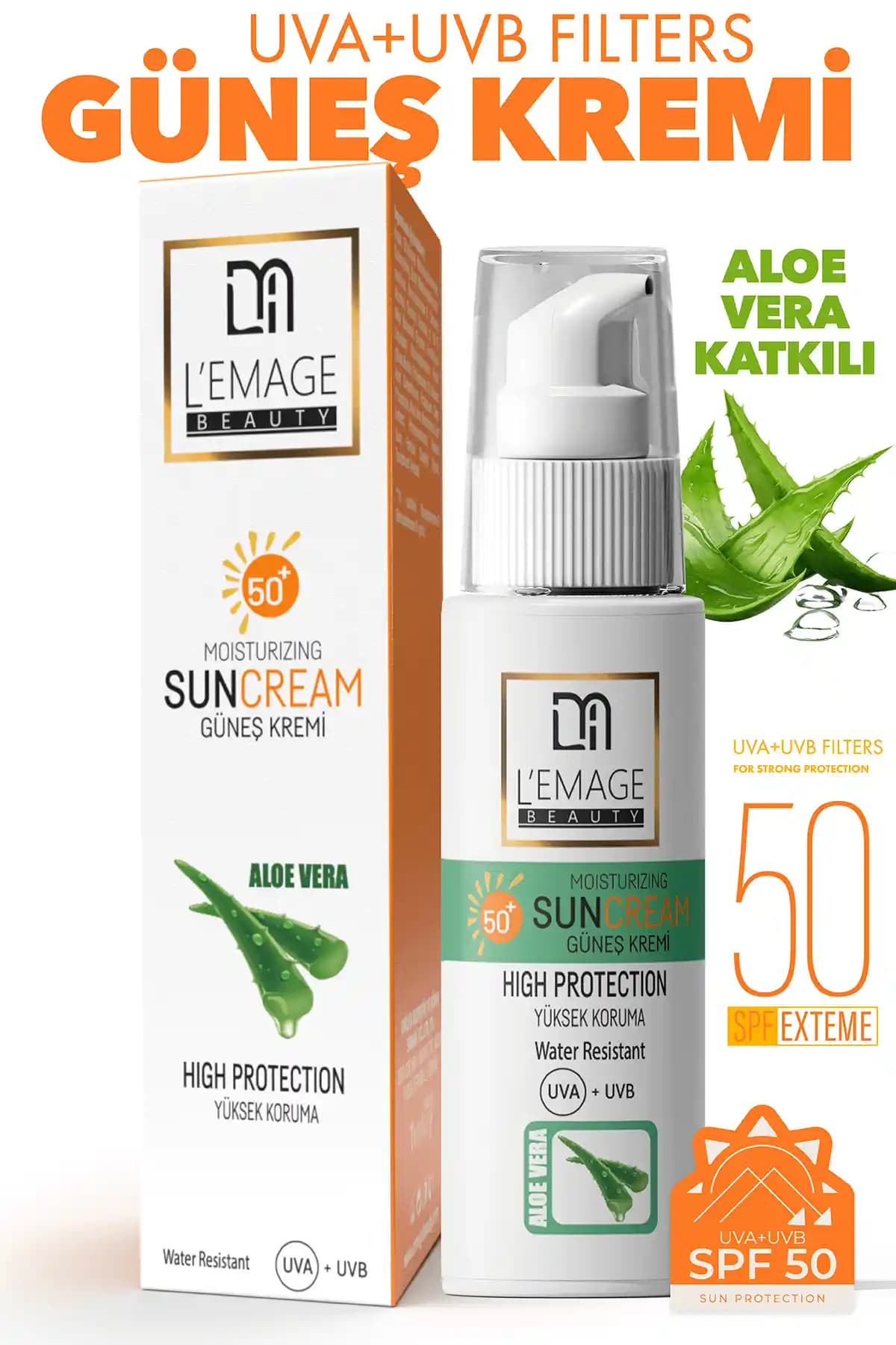 L'EMAGE Lemage SPF 50 Yüz ve Vücut Güneş Kremi yüksek koruma ve doğal içeriklerle güvenilir kullanım
