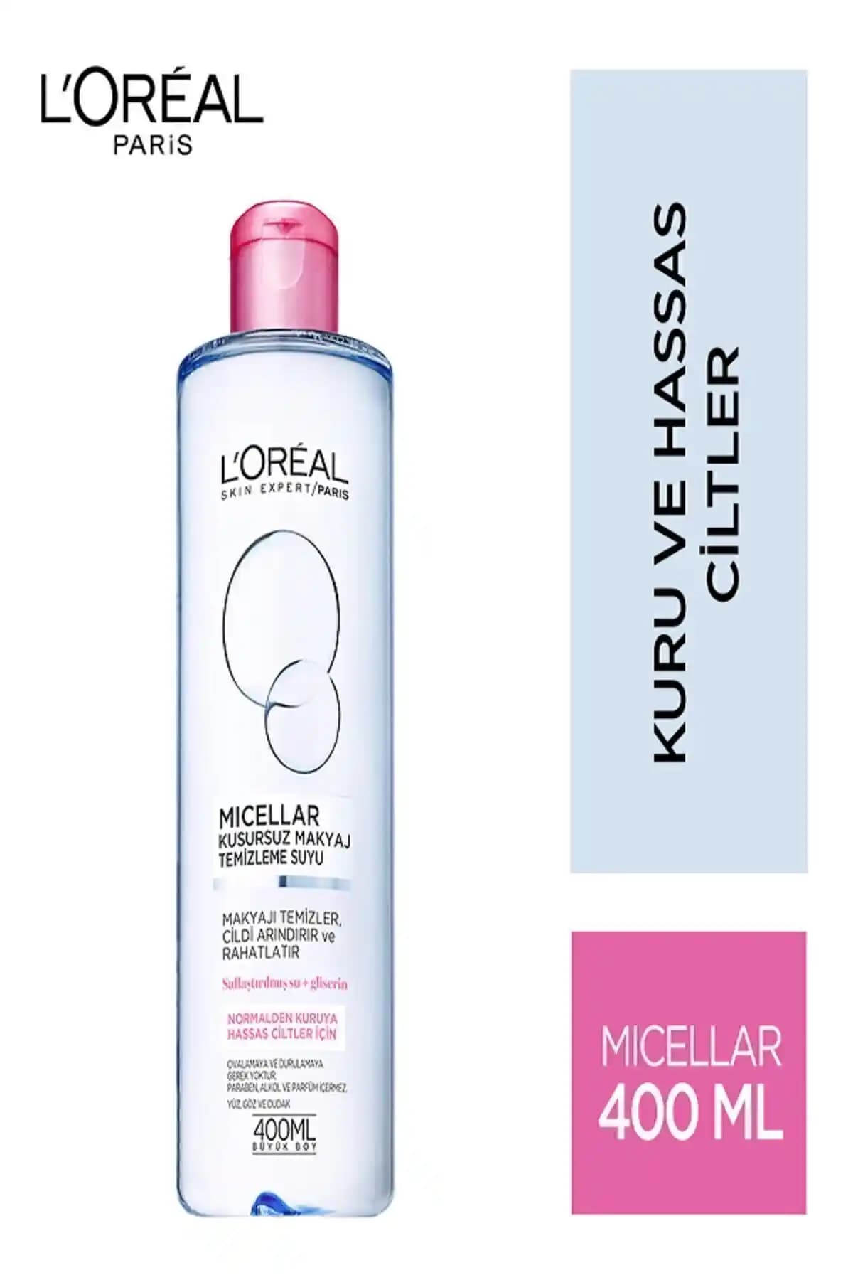 L'Oreal Paris Dermo Expertise Kusursuz Makyaj Temizleme Suyu Hassas Ciltler İçin 400 ml