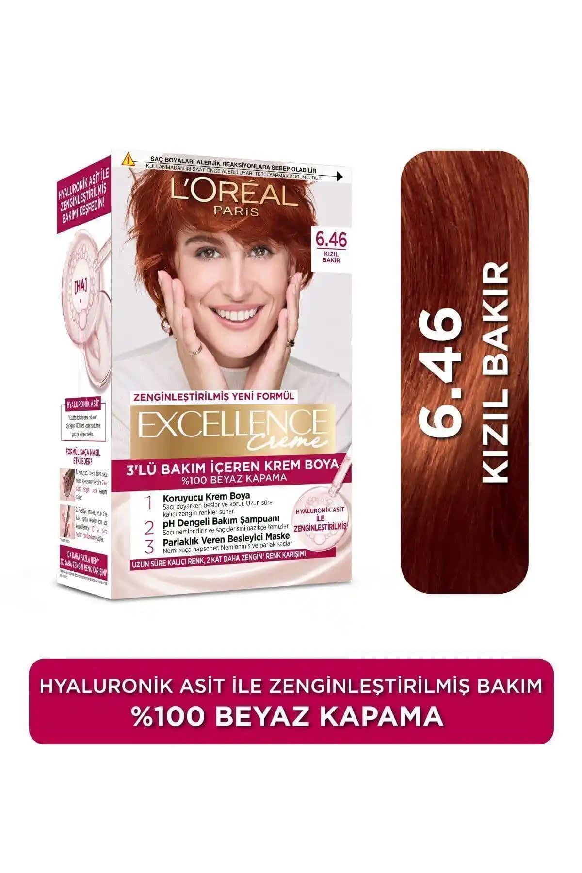 L'Oréal Paris Excellence Creme 6.46 Kızıl Bakır Saç Boyası İnceleme ve Kullanıcı Yorumları
