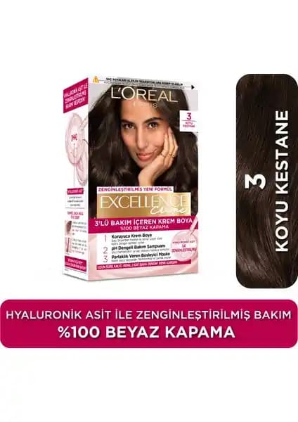 L'Oréal Paris Excellence Creme Koyu Kestane Saç Boyası ile Doğal ve Kalıcı Renk