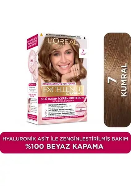 L'Oréal Paris Excellence Creme Saç Boyası 7 Kumral Renk ile Doğal ve Kalıcı Sonuçlar