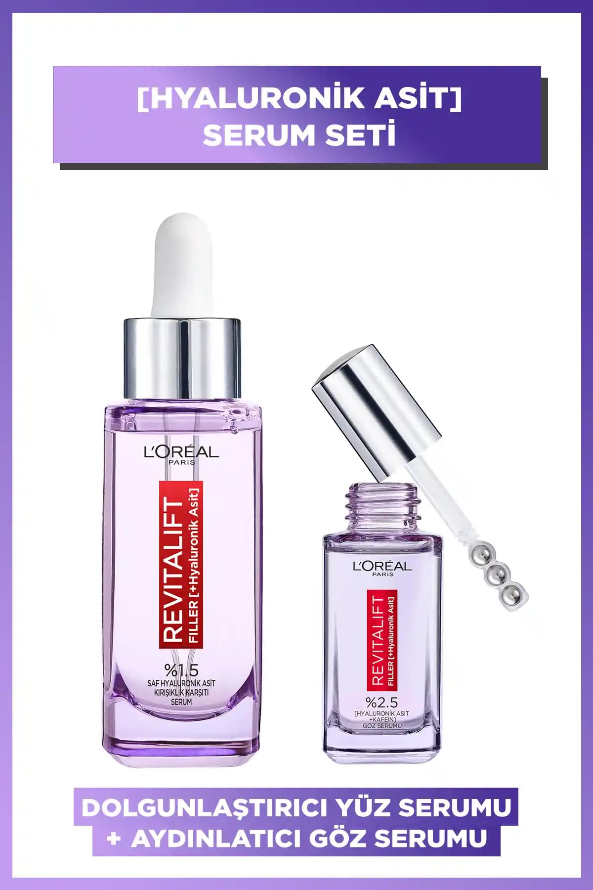 L'Oreal Paris Revitalift Filler %1.5 Saf Hyaluronik Asit Serumu ve Göz Serumu Özellikleri