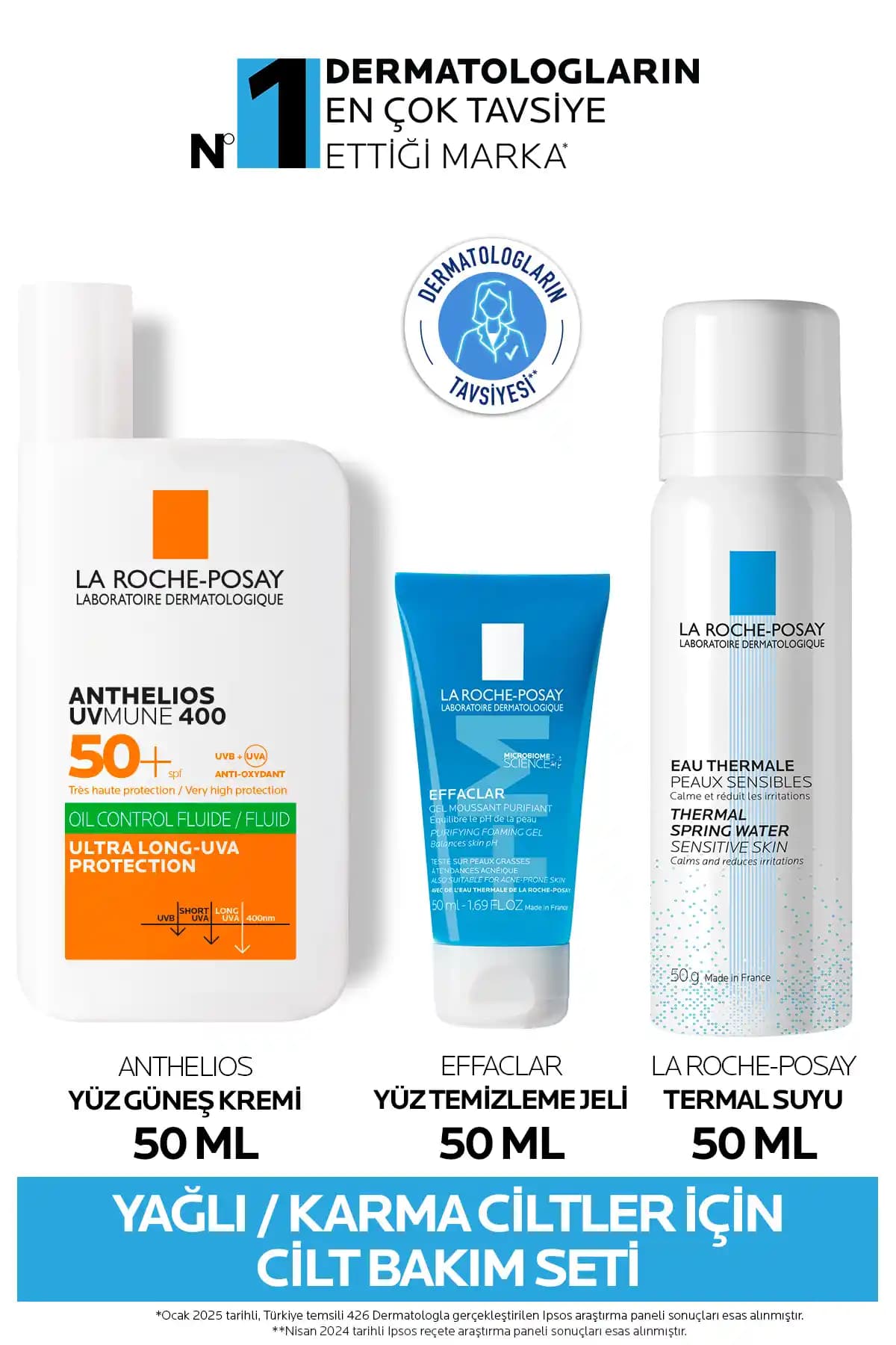 La Roche Posay Yağlı ve Karma Ciltler İçin Bakım Seti ile Günlük Cilt Koruma ve Temizlik