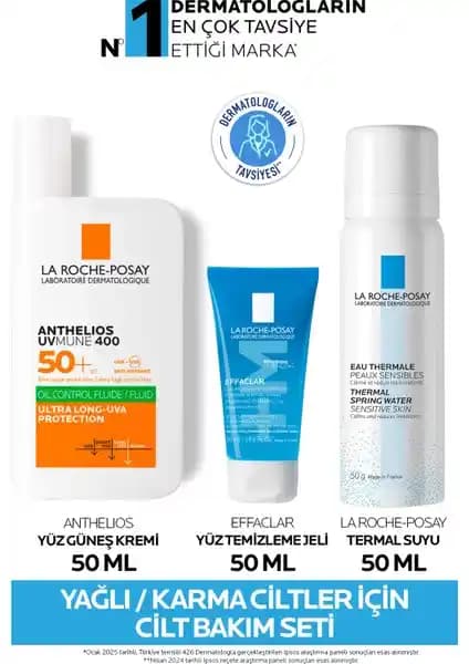 La Roche-Posay Yağlı ve Karma Ciltler İçin Gelişmiş Güneş Koruma ve Temizlik Seti