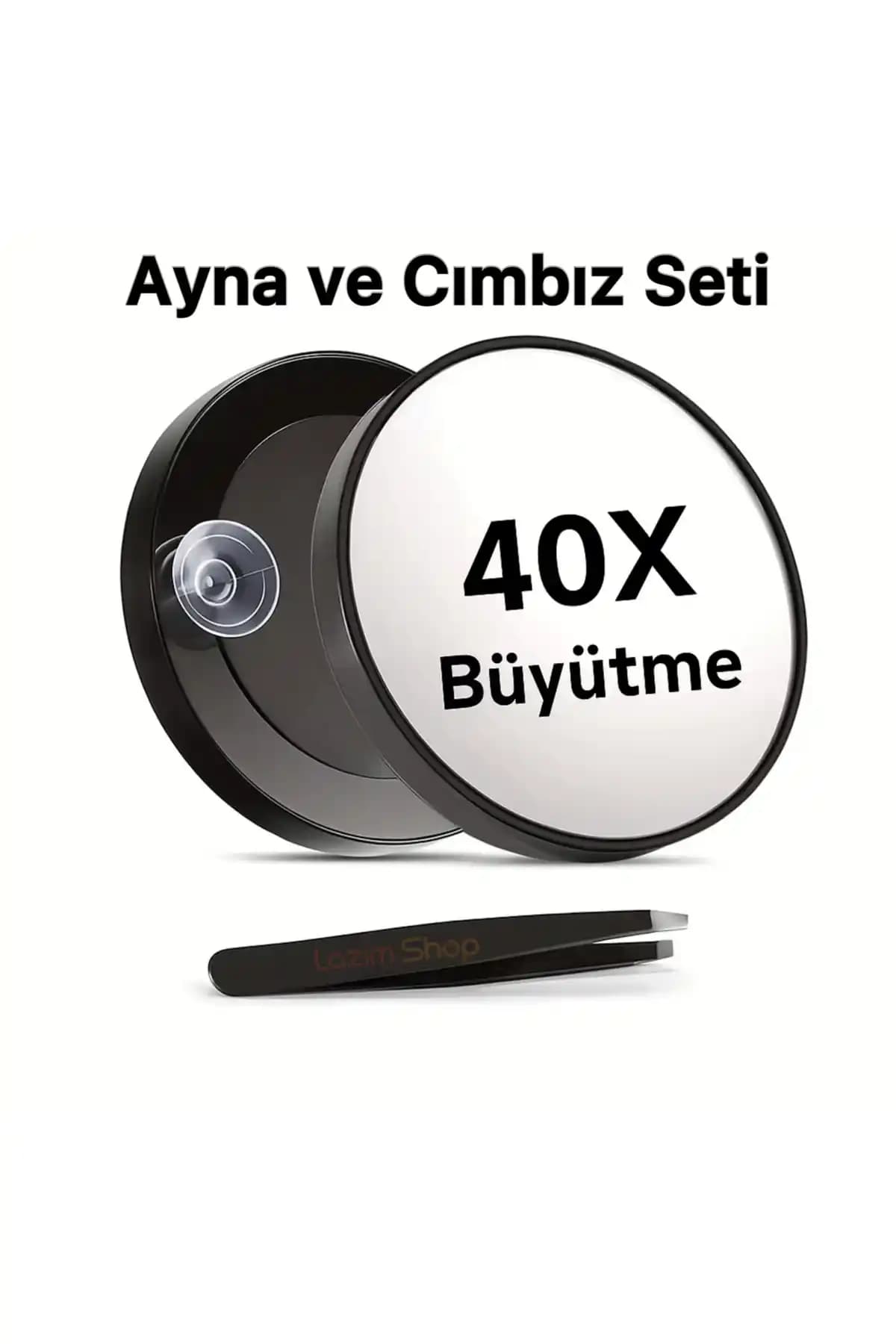 Lazım Shop Büyüteçli Ayna ve Cımbız Seti 40x ile Hassas Bakım ve Güzellik İşlemleri