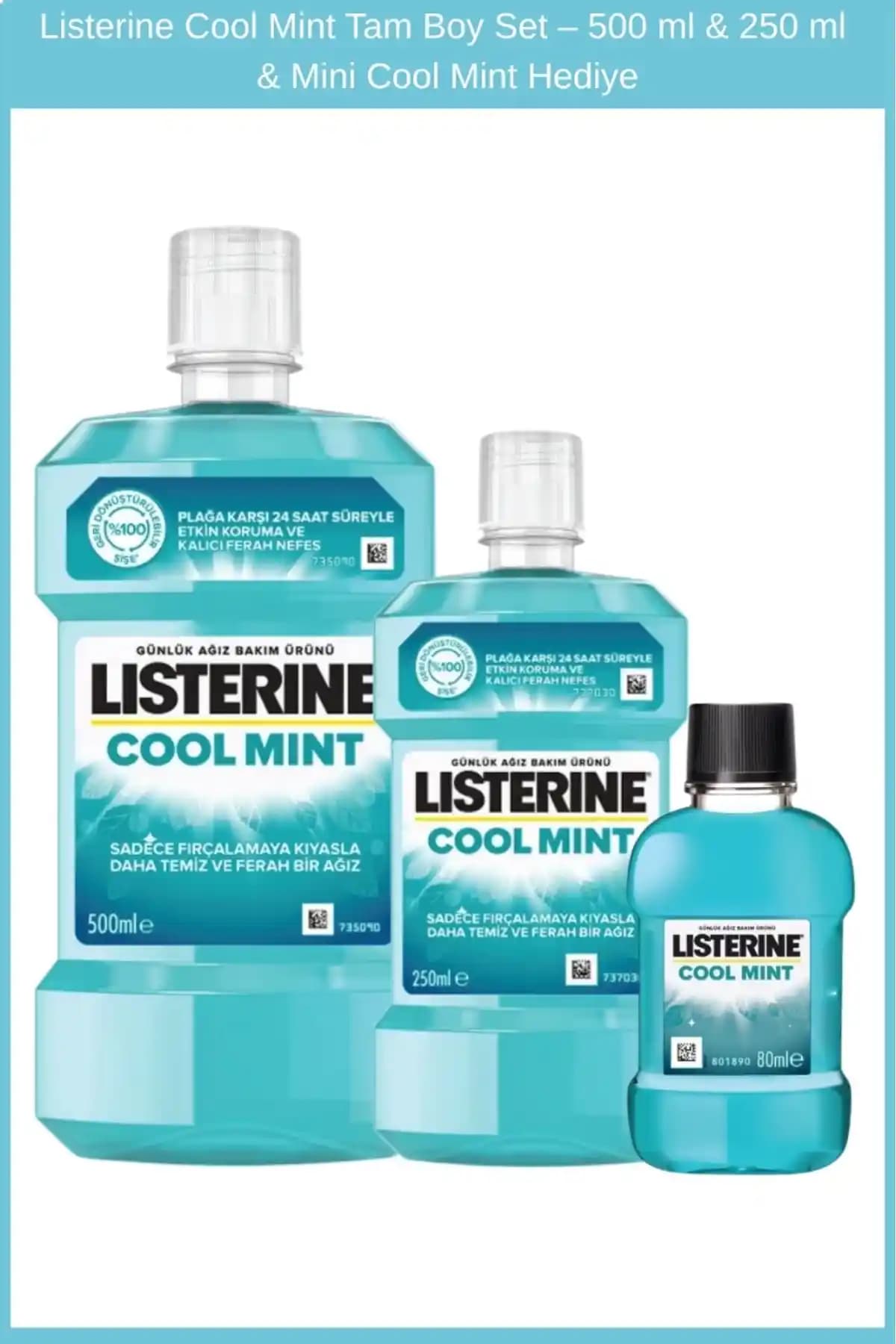 Listerine Cool Mint Tam Boy Set: Ferahlatıcı ve Etkili Ağız Bakımı Çözümü