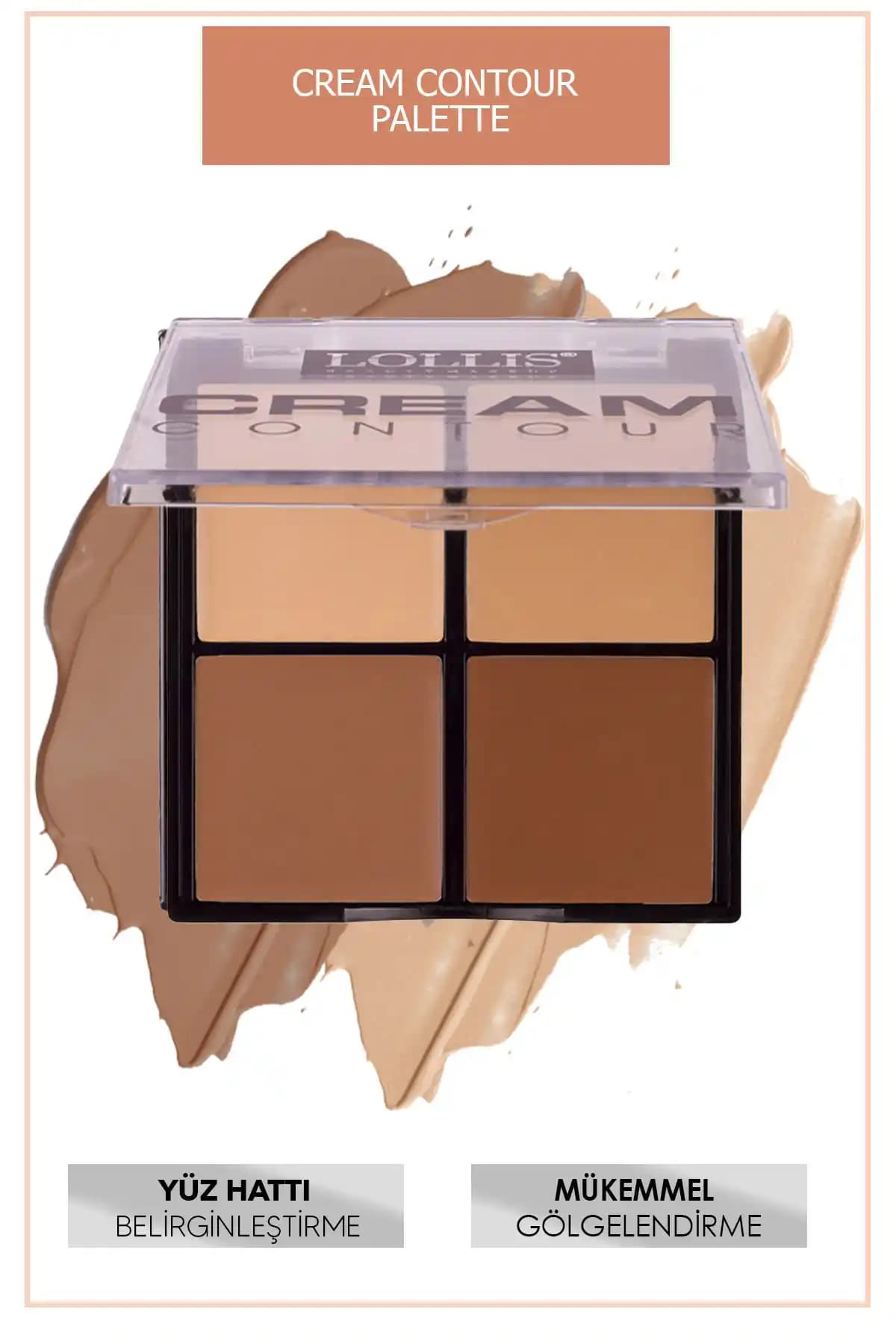 Lollis Krem Kontur Paleti 4 Renk 01 Yüz Şekillendirme ve Doğal Görünüm Sağlar