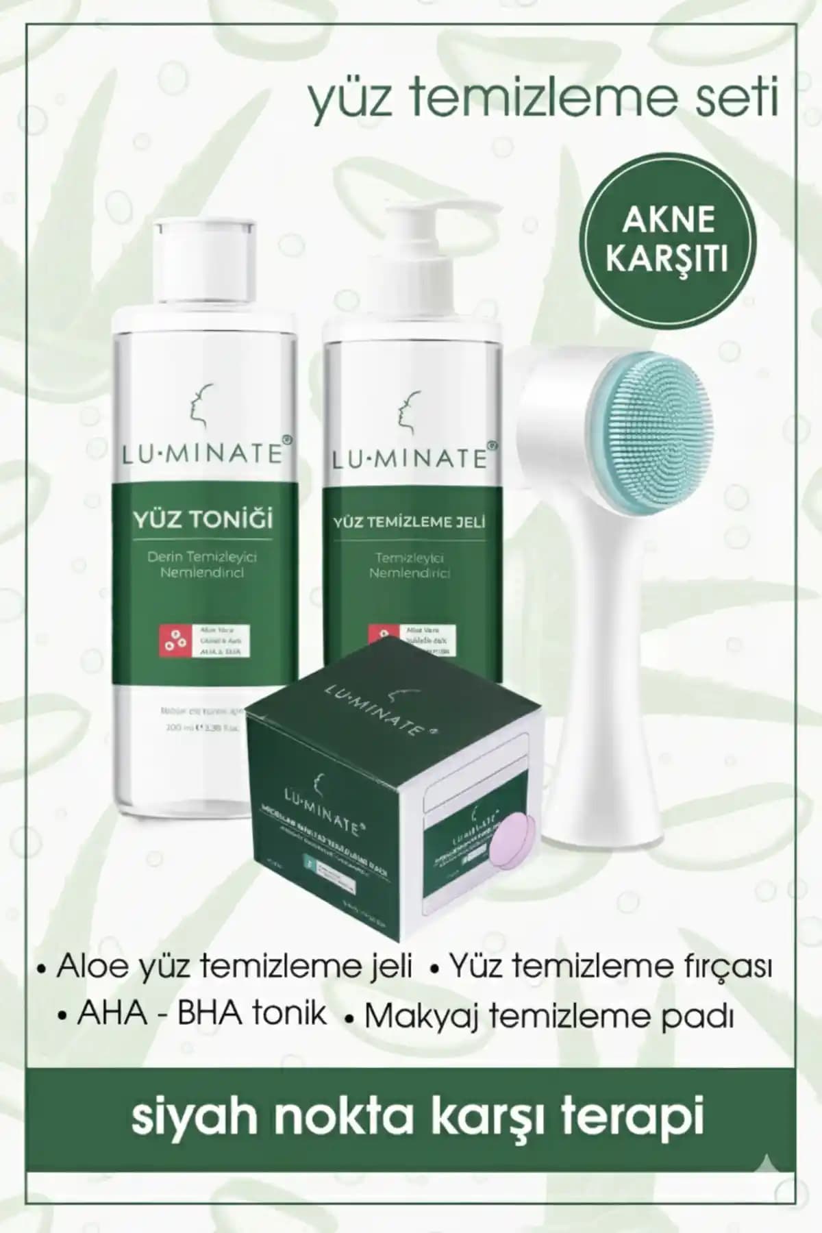 Luminate Siyah Nokta Karşıtı Yüz Temizleme Seti: Gözenekleri Sıkılaştıran ve Akneye Karşı Etkili Bakım Ürünü