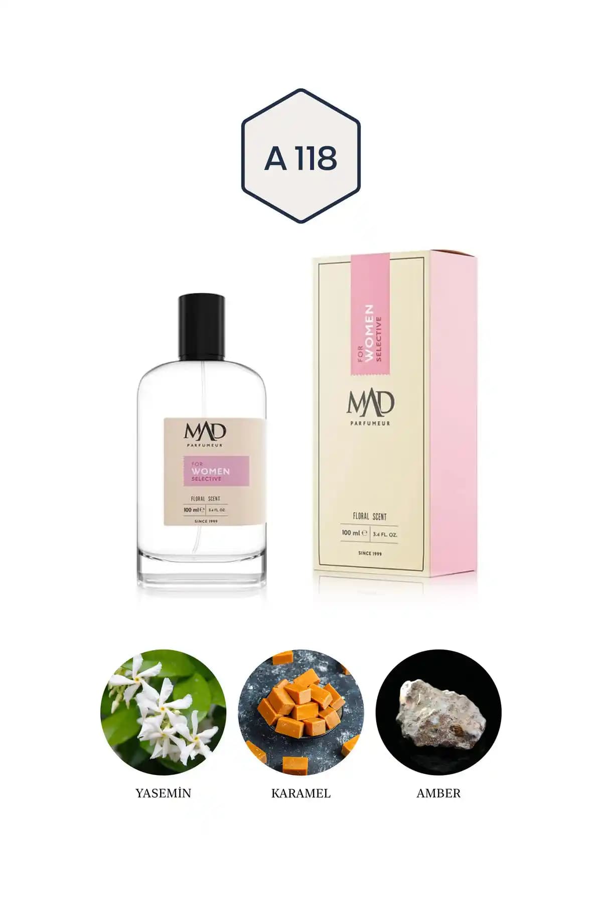 Mad Parfüm Mad A118 Selective Kadınlar İçin Zarif ve Kalıcı Aromatik Eau de Parfum