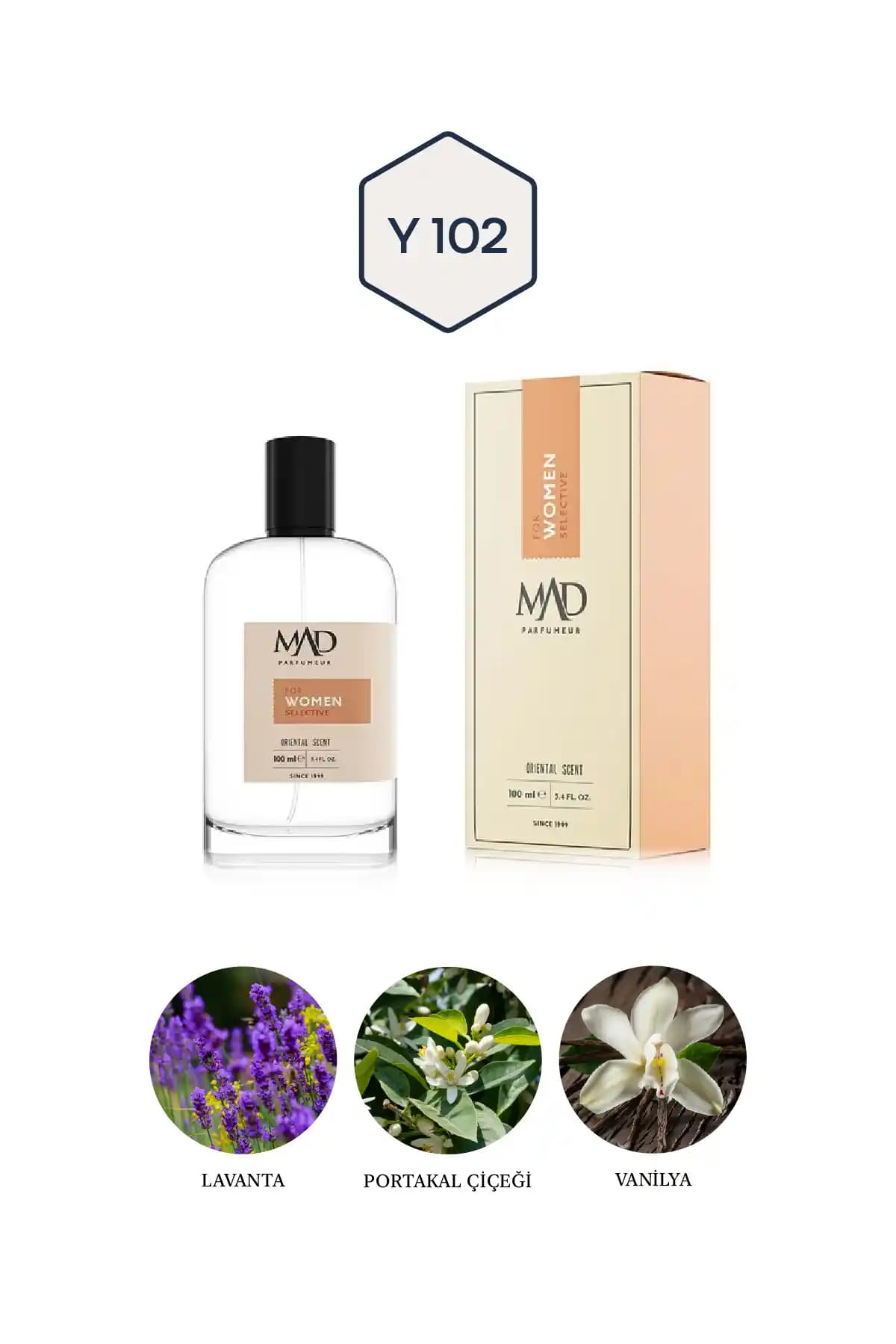 Mad Y102 Selective Kadın Parfümü 100 ml Zarif ve Kalıcı Aromatik Koku