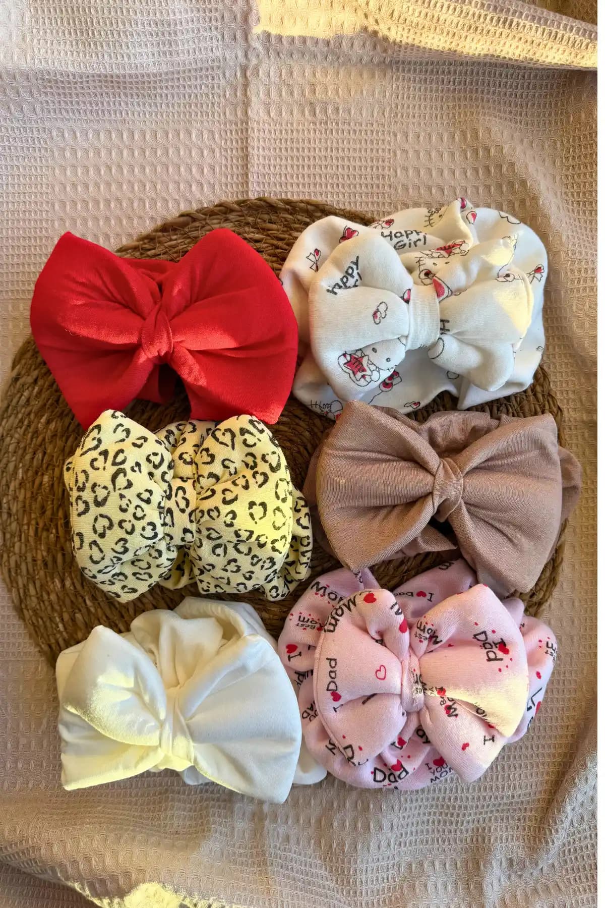 Masenkids Bebek Bandana Çift Kat Fiyonklu 6'lı Set Güvenli ve Şık Bebek Aksesuarları