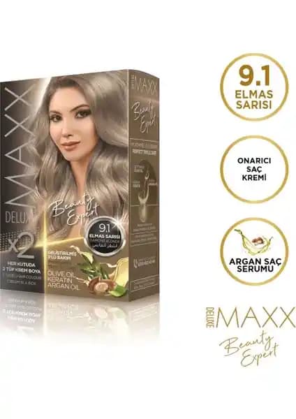 Maxx Deluxe 9.1 Elmas Sarısı Set Boya ile Saç Renk ve Bakım Çözümü
