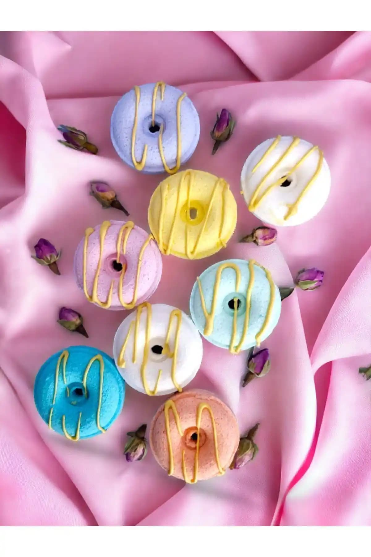 Mini Donutlar Banyo Bombası Seti Çocuklar ve Yetişkinler İçin Eğlenceli ve Çok Yönlü Banyo Deneyimi