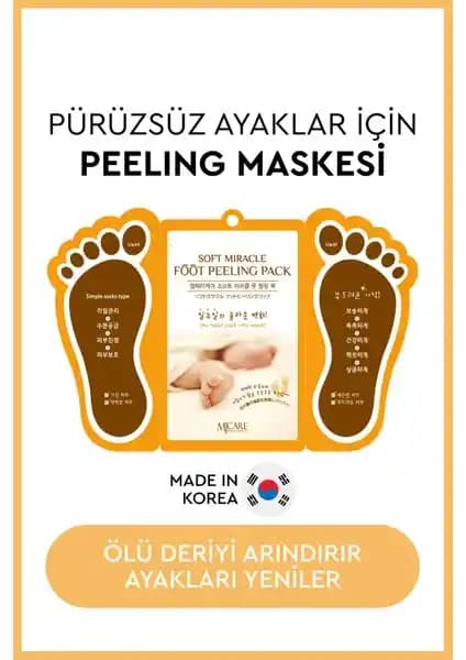 MjCare Miracle Ayak Peeling Maskesi ile Yumuşak ve Sağlıklı Ayaklar İçin Etkili Çözüm