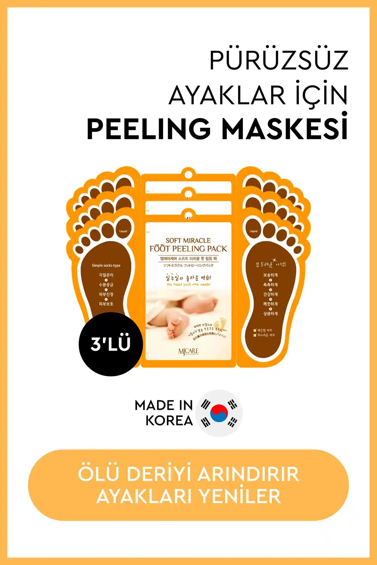 Mjcare Miracle Foot Peeling Pack ile Ayaklarınızda Pürüzsüz ve Sağlıklı Bir Görünüm