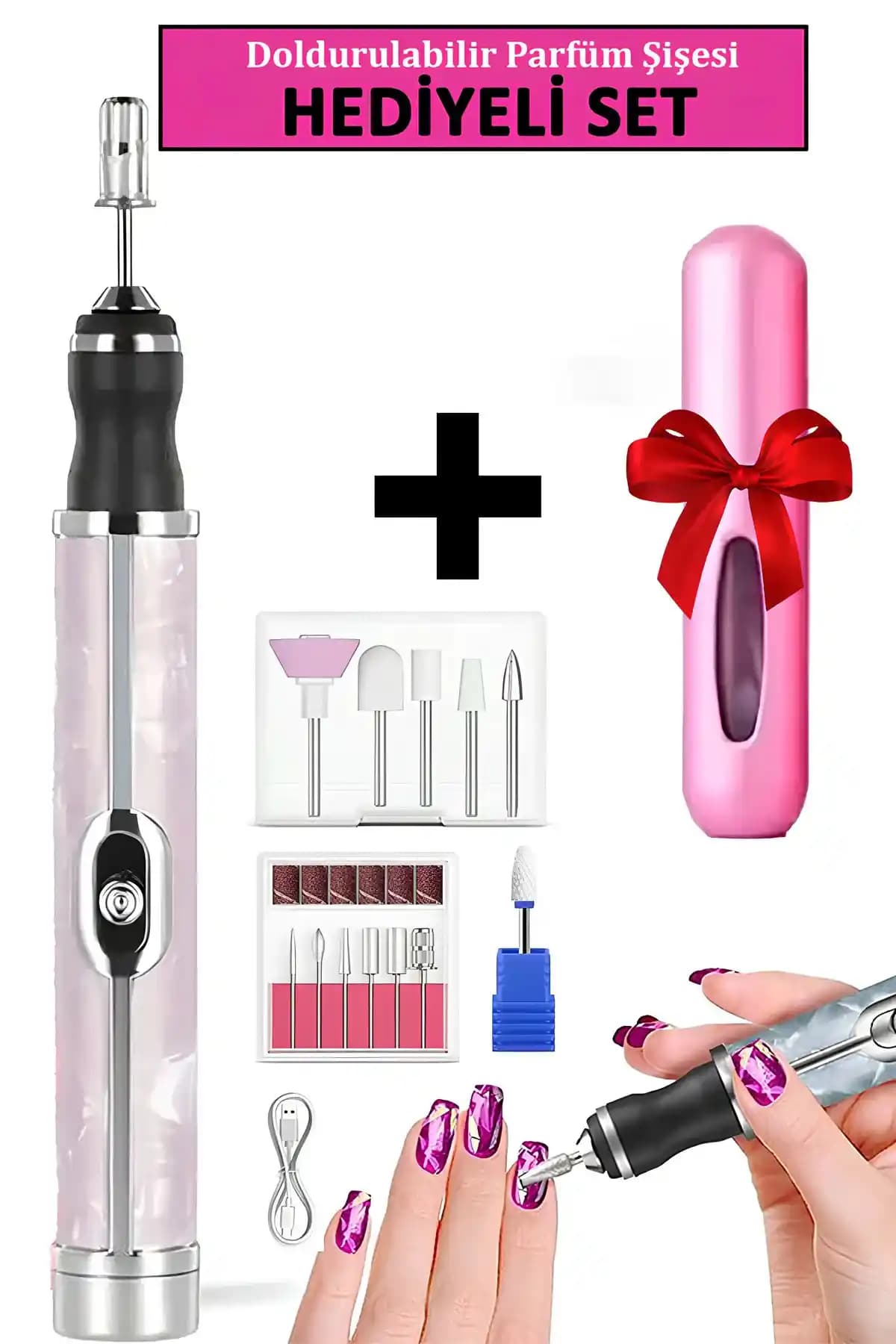 MOBEE 13 Parça Şarjlı Tırnak Törpüsü: Profesyonel ve Ev Kullanımı İçin Çok Fonksiyonlu Bakım Seti