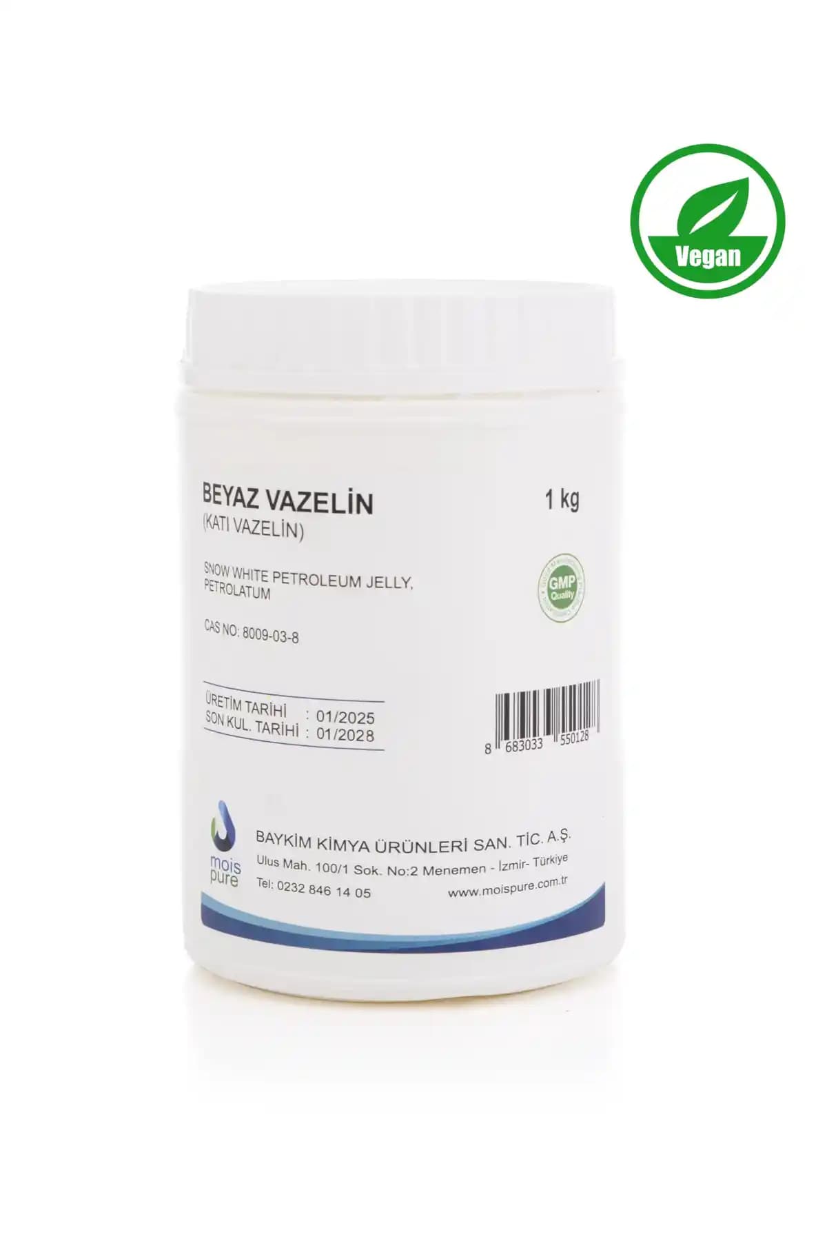 Mois Pure 1 Kg Beyaz Vazelin Doğal ve Vegan Nemlendirici Çözüm