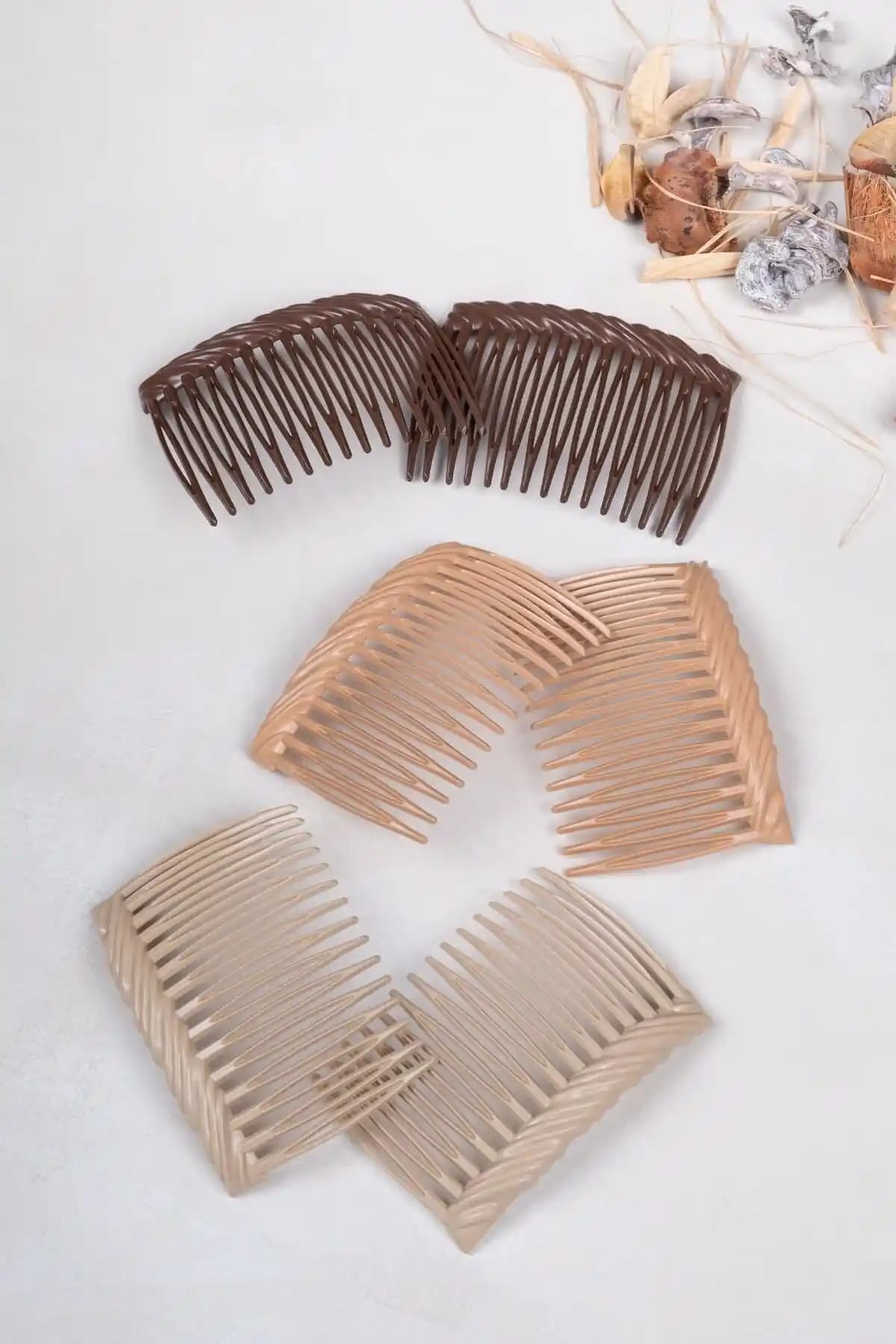 Monalisa Kahve Ton 6'lı Yan Tarak Seti: Estetik ve Dayanıklılığıyla Modern Saç Bakımı