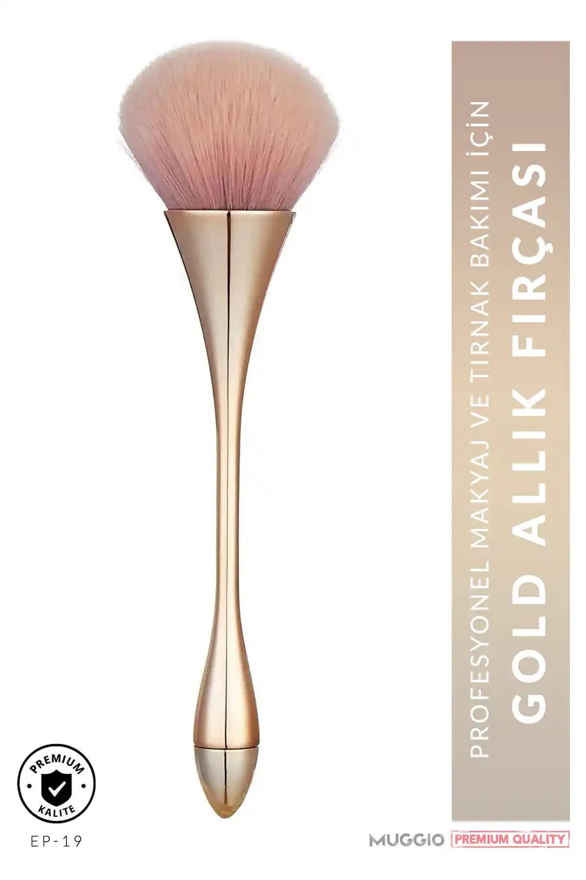 Muggio Allık Fırçası Gold: Profesyonel ve Şık Makyaj Aksesuarı